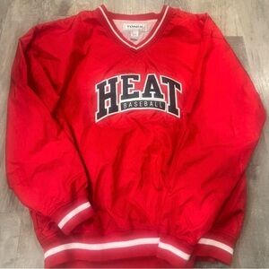 Tonix Red HEAT‎ Baseball Pullover vintage size large